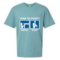 Funny How To Poop Pooping Position Sueded Cloud Jersey T-Shirt