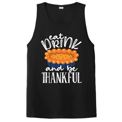 Funny Happy Thanksgiving Eat Be Thankful Fall Costume Gift PosiCharge Competitor Tank