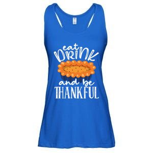 Funny Happy Thanksgiving Eat Be Thankful Fall Costume Gift Ladies Essential Flowy Tank