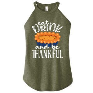 Funny Happy Thanksgiving Eat Be Thankful Fall Costume Gift Women's Perfect Tri Rocker Tank