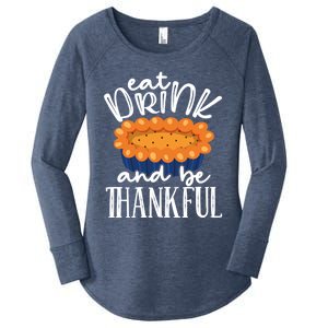 Funny Happy Thanksgiving Eat Be Thankful Fall Costume Gift Women's Perfect Tri Tunic Long Sleeve Shirt