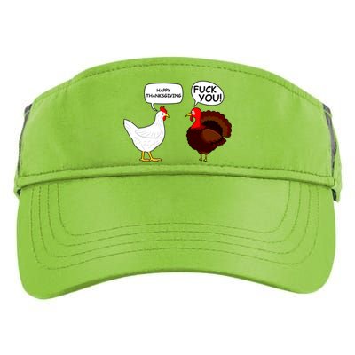 Funny Happy Thanksgiving Chicken Vs Turkey Adult Drive Performance Visor