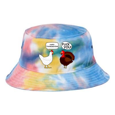 Funny Happy Thanksgiving Chicken Vs Turkey Tie Dye Newport Bucket Hat