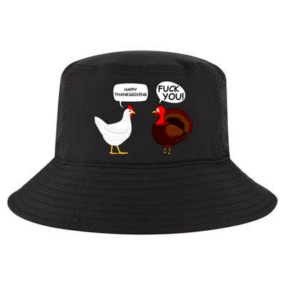 Funny Happy Thanksgiving Chicken Vs Turkey Cool Comfort Performance Bucket Hat