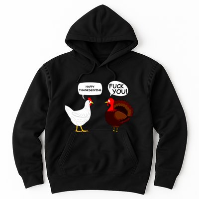 Funny Happy Thanksgiving Chicken Vs Turkey Hoodie