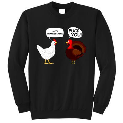 Funny Happy Thanksgiving Chicken Vs Turkey Sweatshirt