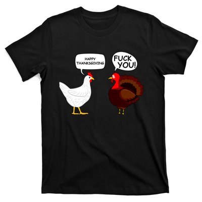 Funny Happy Thanksgiving Chicken Vs Turkey T-Shirt