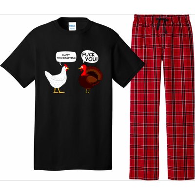 Funny Happy Thanksgiving Chicken Vs Turkey Pajama Set