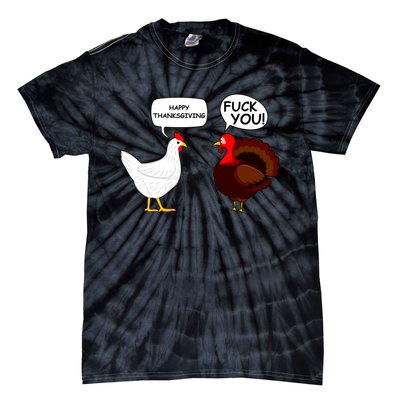 Funny Happy Thanksgiving Chicken Vs Turkey Tie-Dye T-Shirt