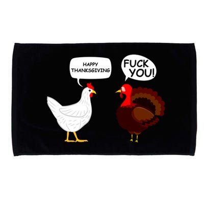 Funny Happy Thanksgiving Chicken Vs Turkey Microfiber Hand Towel