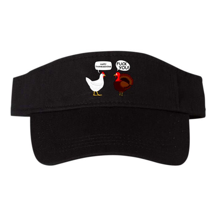 Funny Happy Thanksgiving Chicken Vs Turkey Valucap Bio-Washed Visor