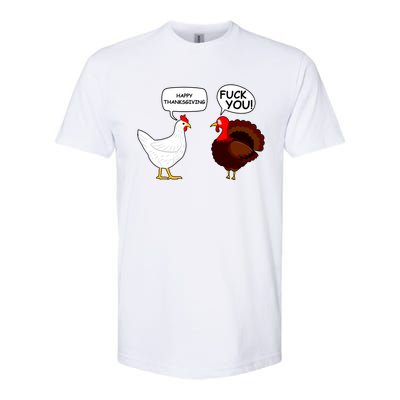 Funny Happy Thanksgiving Chicken Vs Turkey Softstyle® CVC T-Shirt