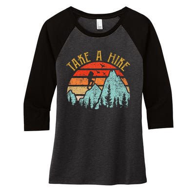 Funny Hiking Take A Hike Women Mountain Hiker Women's Tri-Blend 3/4-Sleeve Raglan Shirt