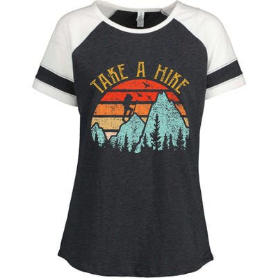 Funny Hiking Take A Hike Women Mountain Hiker Enza Ladies Jersey Colorblock Tee