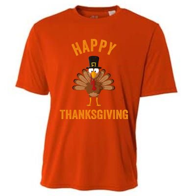 Funny Happy Turkey Day Gift Thanksgiving Day Gift Cooling Performance Crew T-Shirt