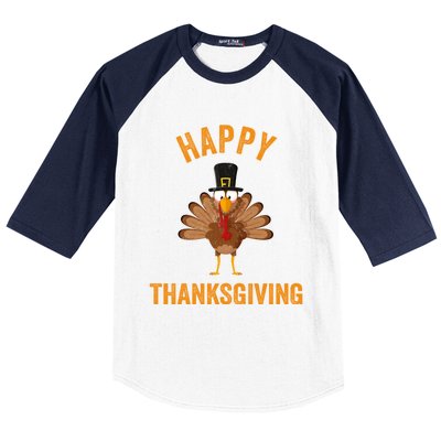 Funny Happy Turkey Day Gift Thanksgiving Day Gift Baseball Sleeve Shirt