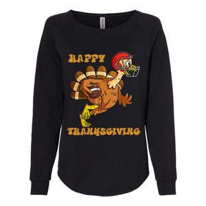 Funny Happy Thanksgiving Turkey Football Gift Womens California Wash Sweatshirt