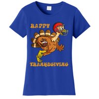 Funny Happy Thanksgiving Turkey Football Gift Women's T-Shirt