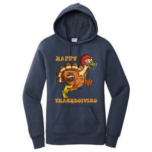 Funny Happy Thanksgiving Turkey Football Gift Women's Pullover Hoodie