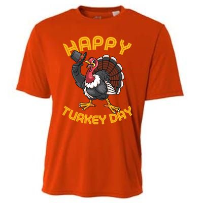 Funny Happy Turkey Day Thanksgiving Day Great Gift Cooling Performance Crew T-Shirt