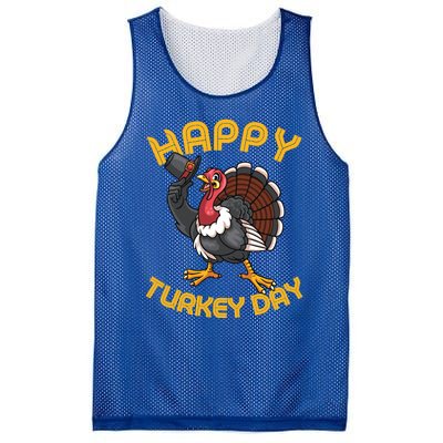 Funny Happy Turkey Day Thanksgiving Day Great Gift Mesh Reversible Basketball Jersey Tank