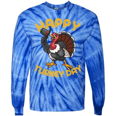 Funny Happy Turkey Day Thanksgiving Day Great Gift Tie-Dye Long Sleeve Shirt