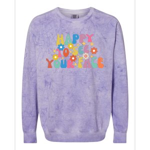 Funny Happy To See Your Face Cute First Day Of School Friend Squad Colorblast Crewneck Sweatshirt