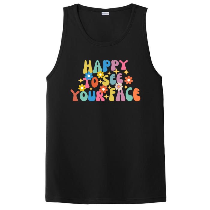 Funny Happy To See Your Face Cute First Day Of School Friend Squad PosiCharge Competitor Tank