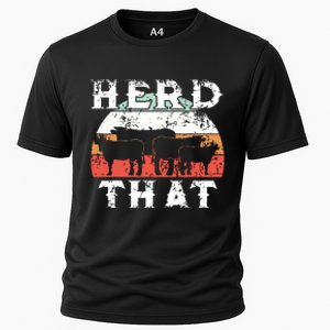 Farmer Herd That Cow Lover Funny Farmer Tee Cooling Performance Crew T-Shirt