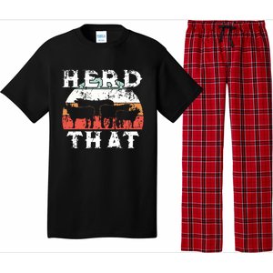 Farmer Herd That Cow Lover Funny Farmer Tee Pajama Set