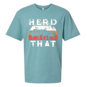 Farmer Herd That Cow Lover Funny Farmer Tee Sueded Cloud Jersey T-Shirt