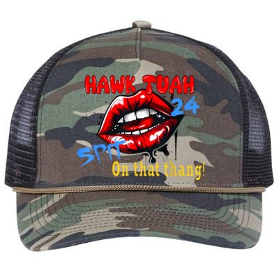 Funny Hawk Tush Spit On That Thing Presidential Candidate Parody Gift Retro Rope Trucker Hat Cap