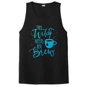 Funny Halloween Tea Gift Witch Needs Her Brew Cup Funny Gift PosiCharge Competitor Tank