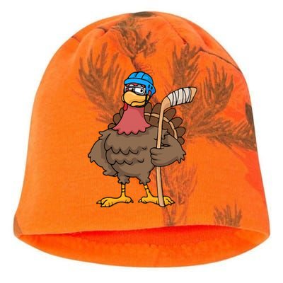 Funny Hockey Thanksgiving Turkey Hockey Player Costume Gift Kati - Camo Knit Beanie