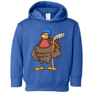 Funny Hockey Thanksgiving Turkey Hockey Player Costume Gift Toddler Hoodie