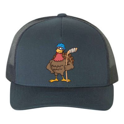 Funny Hockey Thanksgiving Turkey Hockey Player Costume Gift Yupoong Adult 5-Panel Trucker Hat