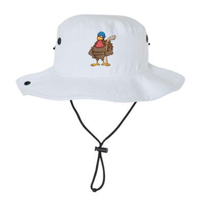 Funny Hockey Thanksgiving Turkey Hockey Player Costume Gift Legacy Cool Fit Booney Bucket Hat