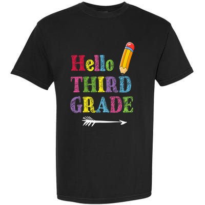 Funny Hello Third Grade Funny Back To The School Garment-Dyed Heavyweight T-Shirt