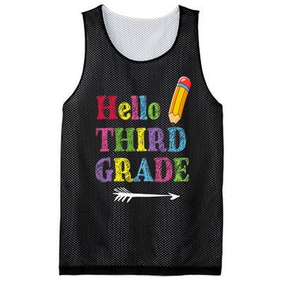 Funny Hello Third Grade Funny Back To The School Mesh Reversible Basketball Jersey Tank