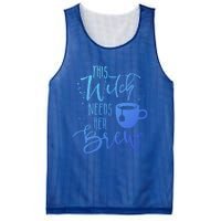 Funny Halloween Tea Gift Witch Needs Her Brew Cup Funny Gift Mesh Reversible Basketball Jersey Tank