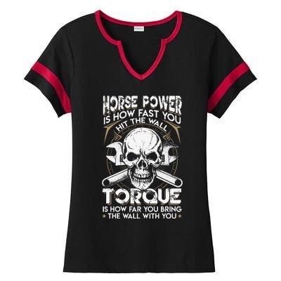 Funny Horsepower Torque Diesel Mechanic Gift Fathers Day Ladies Halftime Notch Neck Tee