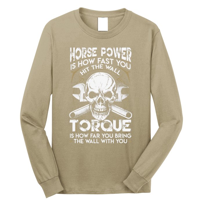 Funny Horsepower Torque Diesel Mechanic Gift Fathers Day Long Sleeve Shirt