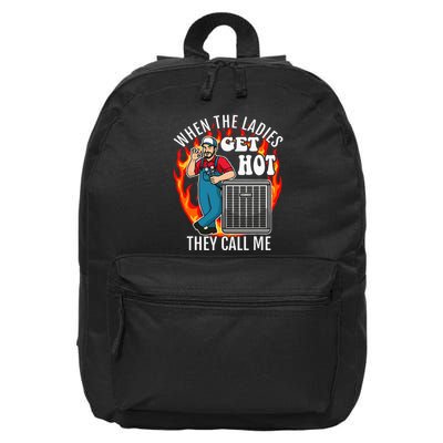 Funny Hvac Technician Air Conditioning Engineer Tech 16 in Basic Backpack