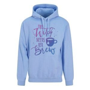 Funny Halloween Tea Gift Witch Needs Her Brew Cup Funny Gift Unisex Surf Hoodie