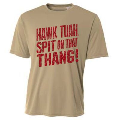 Funny Hawk Tauh Spit On That Thang Distressed Meme Design Cooling Performance Crew T-Shirt