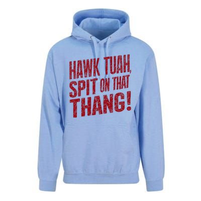 Funny Hawk Tauh Spit On That Thang Distressed Meme Design Unisex Surf Hoodie