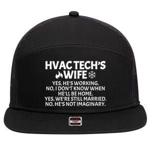 Funny Hvac Technician Gift Cool Hvac Tech Wife Meaningful Gift 7 Panel Mesh Trucker Snapback Hat