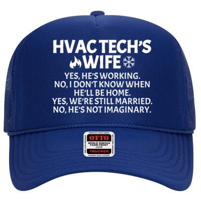 Funny Hvac Technician Gift Cool Hvac Tech Wife Meaningful Gift High Crown Mesh Back Trucker Hat