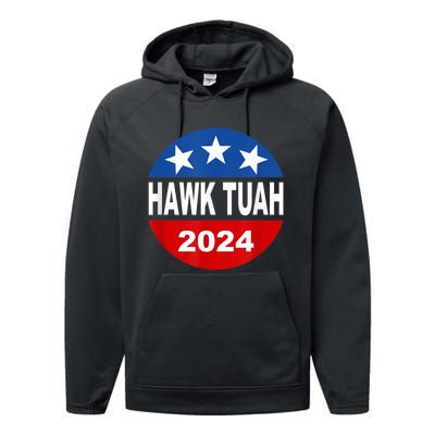 Funny Hawk Tuah 2024 Girl Hawk Tush Spit On That Thang Performance Fleece Hoodie