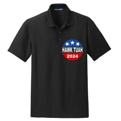 Funny Hawk Tuah 2024 Girl Hawk Tush Spit On That Thang Dry Zone Grid Polo